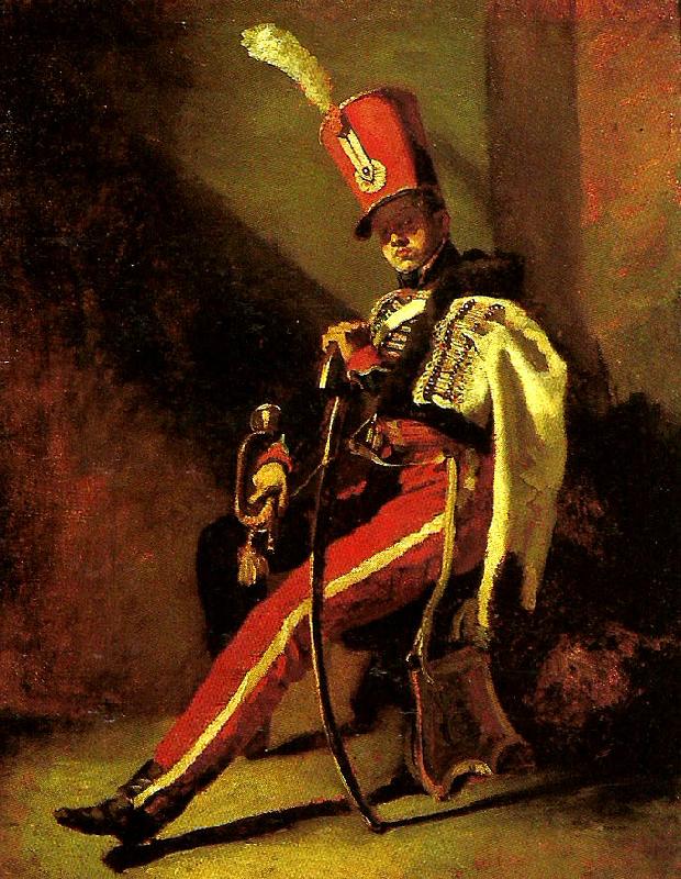 Theodore   Gericault trompette de hussards oil painting image